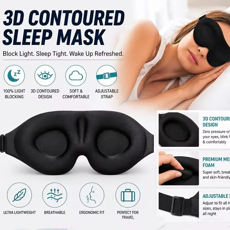 Sleep Eye Mask 3D - 1/2pcs 3D Contoured Sleep Mask for