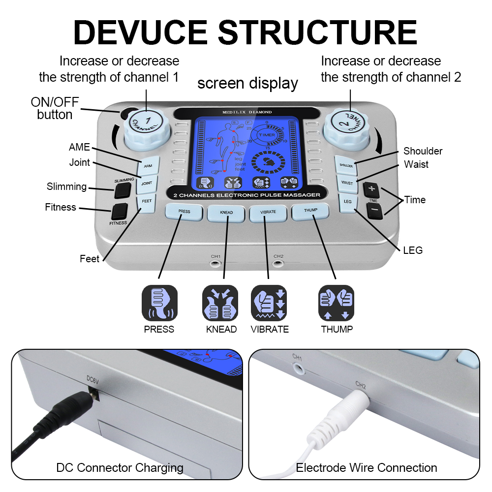 12 Modes Digital Electric Puls - Tens Pain Relief Unit recensione e prezzo