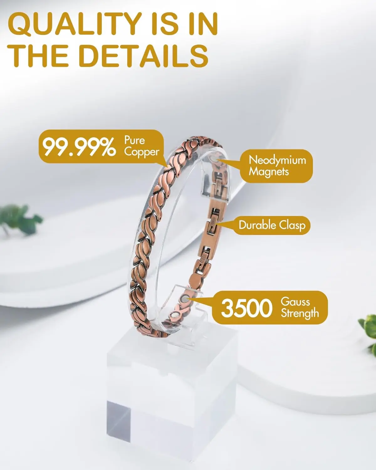 ARADOO Pure Copper Magnetic Br - Health Wellness Gifts Women recensione e prezzo