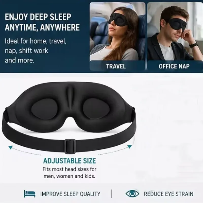 1/2pcs 3D Contoured Sleep Mask - Sleep Eye Mask 3D recensione e prezzo