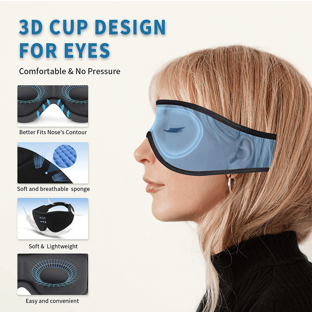 Mask For Sleep Headphones Blue - Sleep Eye Mask 3D recensione e prezzo